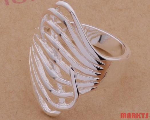 Mooie 925 zilveren Wave ring