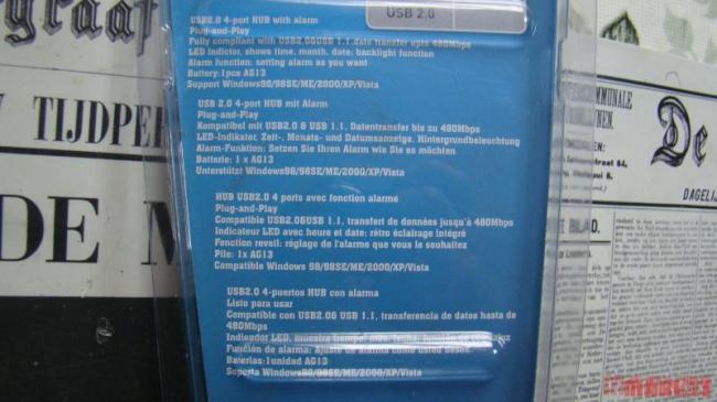 Traxdata usb 2.0 hub met digitale klok